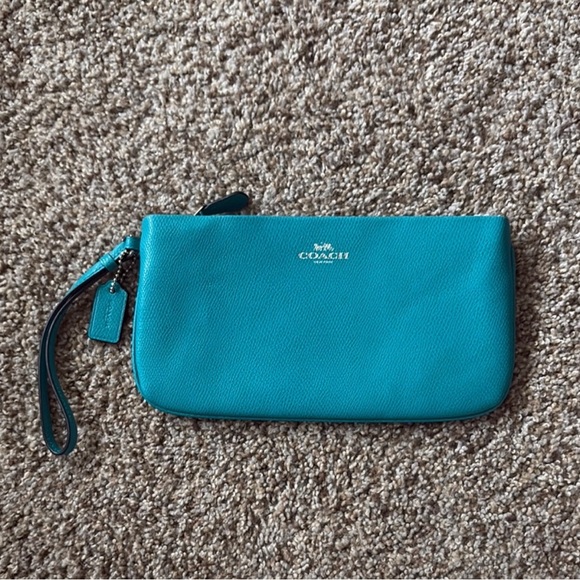 Coach Teal Wallet With Cherry Charm - Picture 10 of 12